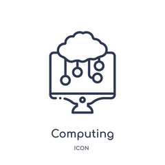 computing icon from programming outline collection. Thin line computing icon isolated on white background.
