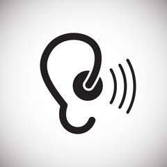 Deafness icon on white background for graphic and web design, Modern simple vector sign. Internet concept. Trendy symbol for website design web button or mobile app