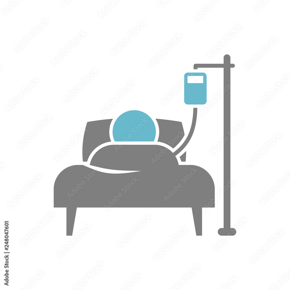 Fototapete trauma hospitalization icon on white background for graphic and web design, modern simple vector sig