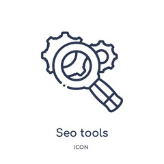 seo tools icon from programming outline collection. Thin line seo tools icon isolated on white background.