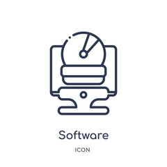 software icon from programming outline collection. Thin line software icon isolated on white background.