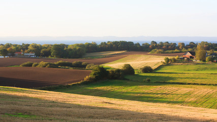 Fototapeta na wymiar rural landscape with fields and hills