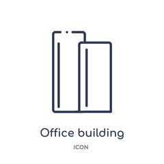 office building icon from real estate outline collection. Thin line office building icon isolated on white background.