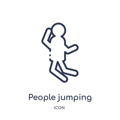 people jumping icon from recreational games outline collection. Thin line people jumping icon isolated on white background.
