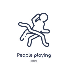 people playing limbo icon from recreational games outline collection. Thin line people playing limbo icon isolated on white background.