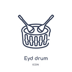 eyd drum icon from religion outline collection. Thin line eyd drum icon isolated on white background.