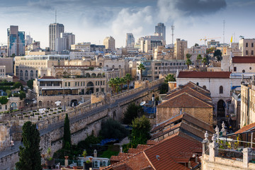 Fototapeta premium view on new buildings in jerusalem israel