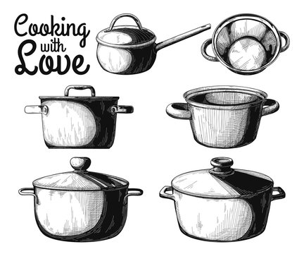 Cooking pot with soup- vector illustration. | CanStock