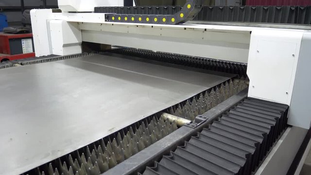 Metal sheet on CNC laser cutting machine