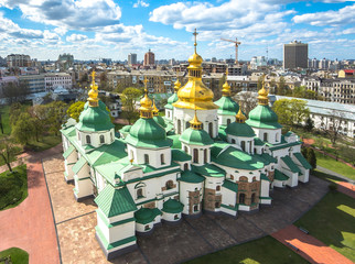 The famous St. Sophia Cathedral in Kiev at sunny day
