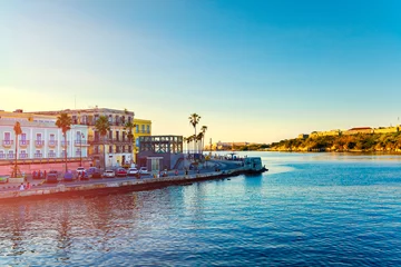 Fotobehang Havana Colorful sunset in Old Havana with a view of the bay  © kmiragaya