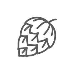 Hop cone line icon.
