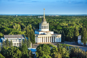 Exhibition Center at Kiev, vdnh, panoramic view of exhibition pavilion, kiev, monument, Ukraine
