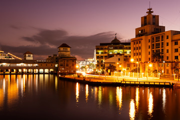 Old Havana at night with a view of the bay