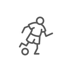 Soccer player line icon.