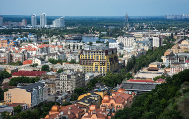Obraz premium Old Podil district of Kiev, Ukraine
