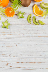 Colorful fresh tropical fruit