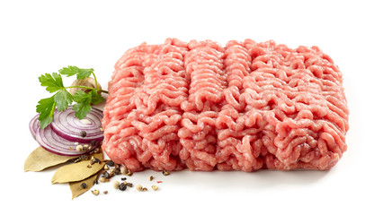 raw minced meat and spices
