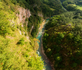 Fototapeta na wymiar Scenic mountains and deep river Tara canyon, Montenegro