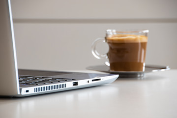 laptop and coffee homeworking