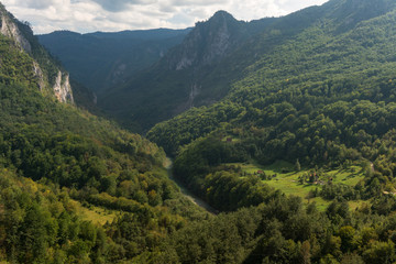 Fototapeta premium Scenic mountains and deep river Tara canyon, Montenegro
