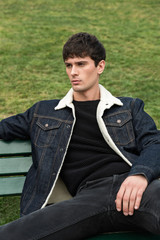Fashion portrait of young handsome man.