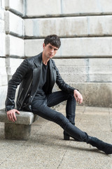 Fashion portrait of young handsome man.