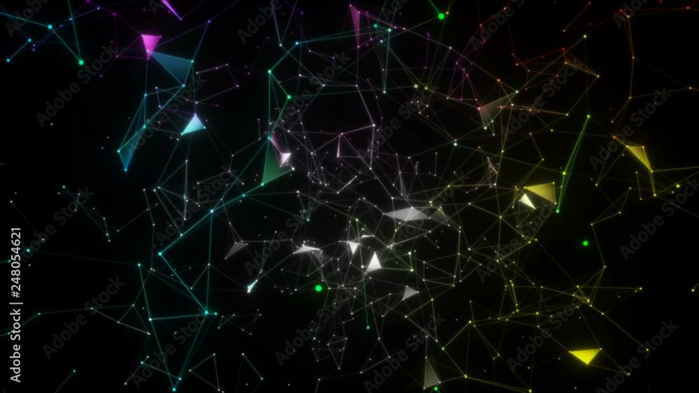 Poster rotation of the camera around neural connections.digital animation of global world hologram. illustr