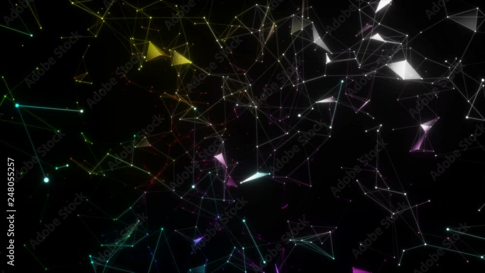 Poster a multi-colored hurricane.abstract animation. business background. particle coupling. seamless loop.