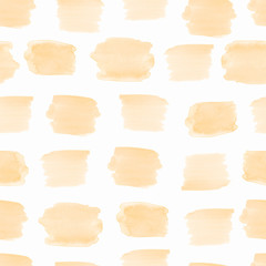 Seamless watercolor pattern in yellow color on a white background. Good for card, banner and postcard background.