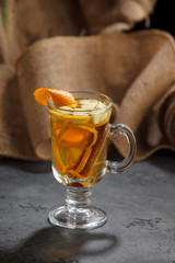 mulled wine with orange and apple