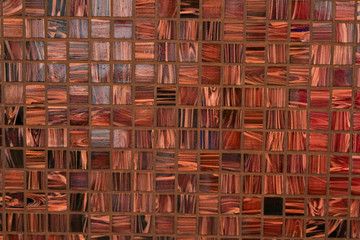 wall of brown mosaic with different shades