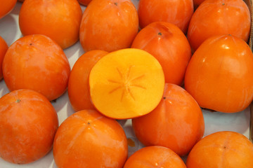 background of fresh  persimmons