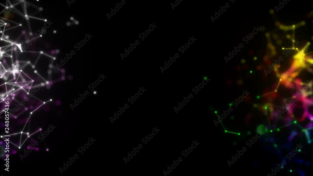 Poster digital corals.neuron network, neuronet synapse 3d animation, inside the human brain.seamless loop.