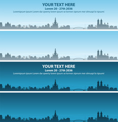 Naklejka premium Poznan Skyline Event Banner