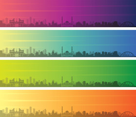Astana Multiple Color Gradient Skyline Banner