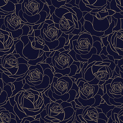Rose nahtloses Muster für Blumenhintergrund. Vektor-Illustration.