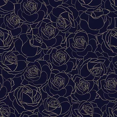 Fototapete Rosen Rose nahtloses Muster für Blumenhintergrund. Vektor-Illustration.