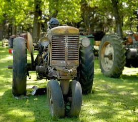 old yellow tractor