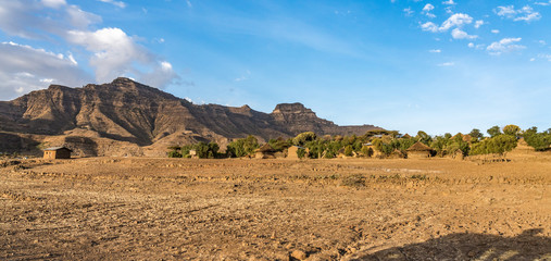 Naklejka premium Landscape between Gheralta and Lalibela in Tigray, Northern Ethiopia, Africa
