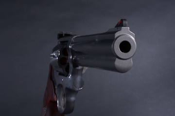 Close up of revolver barrel
