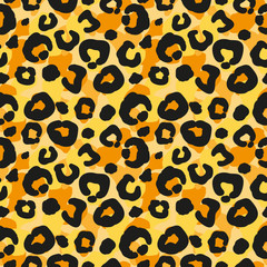 Seamless leopard pattern, endless background. animal print. vector illustration eps10
