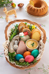Traditional Easter basket with food © mbt_studio