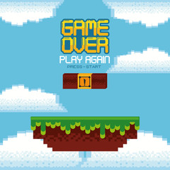 Naklejka premium videogame game over concept