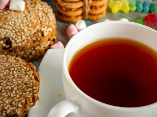 tea,biscuits,marmalade,kurabe,marshmallows,colored,tree,peppermint,marshmallows,