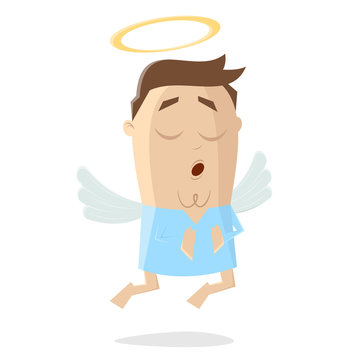 funny cartoon illustration of an angel