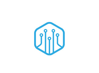 Technology hexagon logo vector design