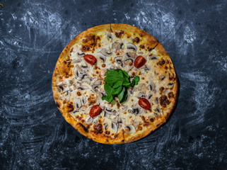 Pizza with mushrooms