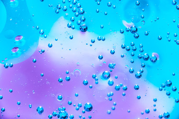 Water and oil bubble background. Macro shot of beautiful Water and oil bubble background , with small and big bubbles