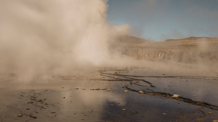 old faithful geyser in Tatio National Park, Atacama Desert